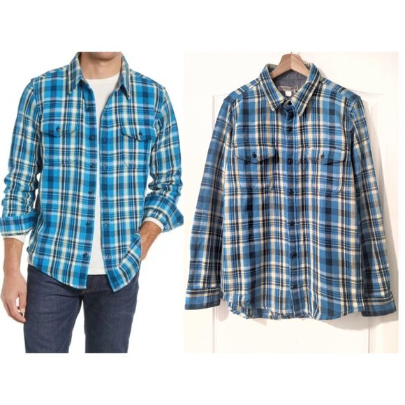 Outerknown | Blanket Shirt In Blue Ventana Plaid - Picture 1 of 13